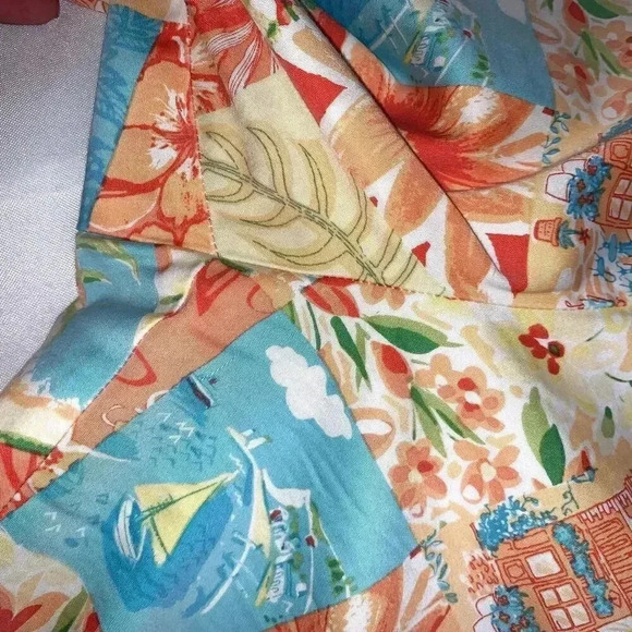 Harris Wallace New York Women's Size 14 Patchwork Capri Pants Summer Ankle Pants - Picture 6 of 10